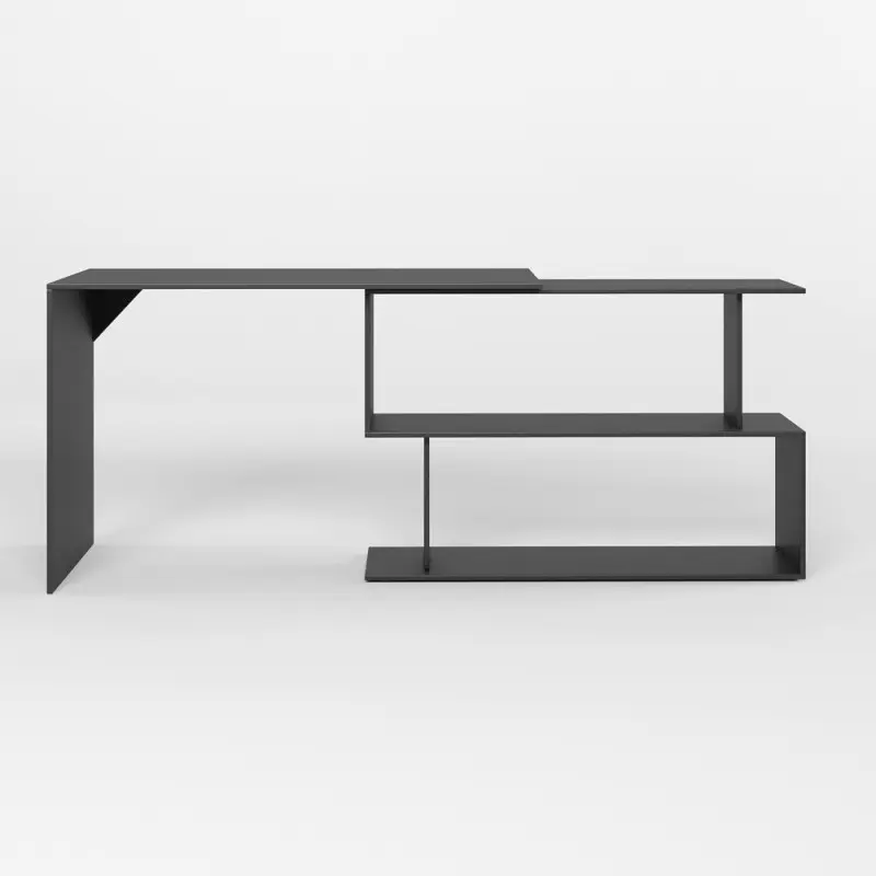 Стол компьютерный Джеко 1200 поворотный с полками 120х50х76,6 см Антрацитовый (24279265) - фото 6