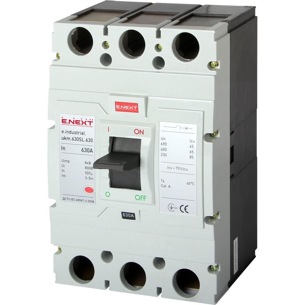 Автоматичний вимикач силовий E.NEXT 630А 65kA 3 полюси e.industrial.ukm.630SL.630 i0660021 (14701)