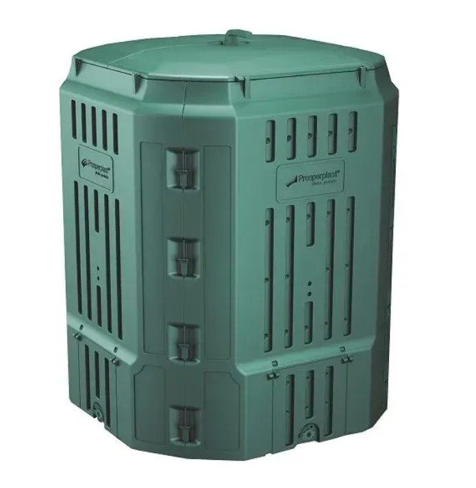 Компостер садовый двойные стенки и крышка 900 л Зеленый (33333902)