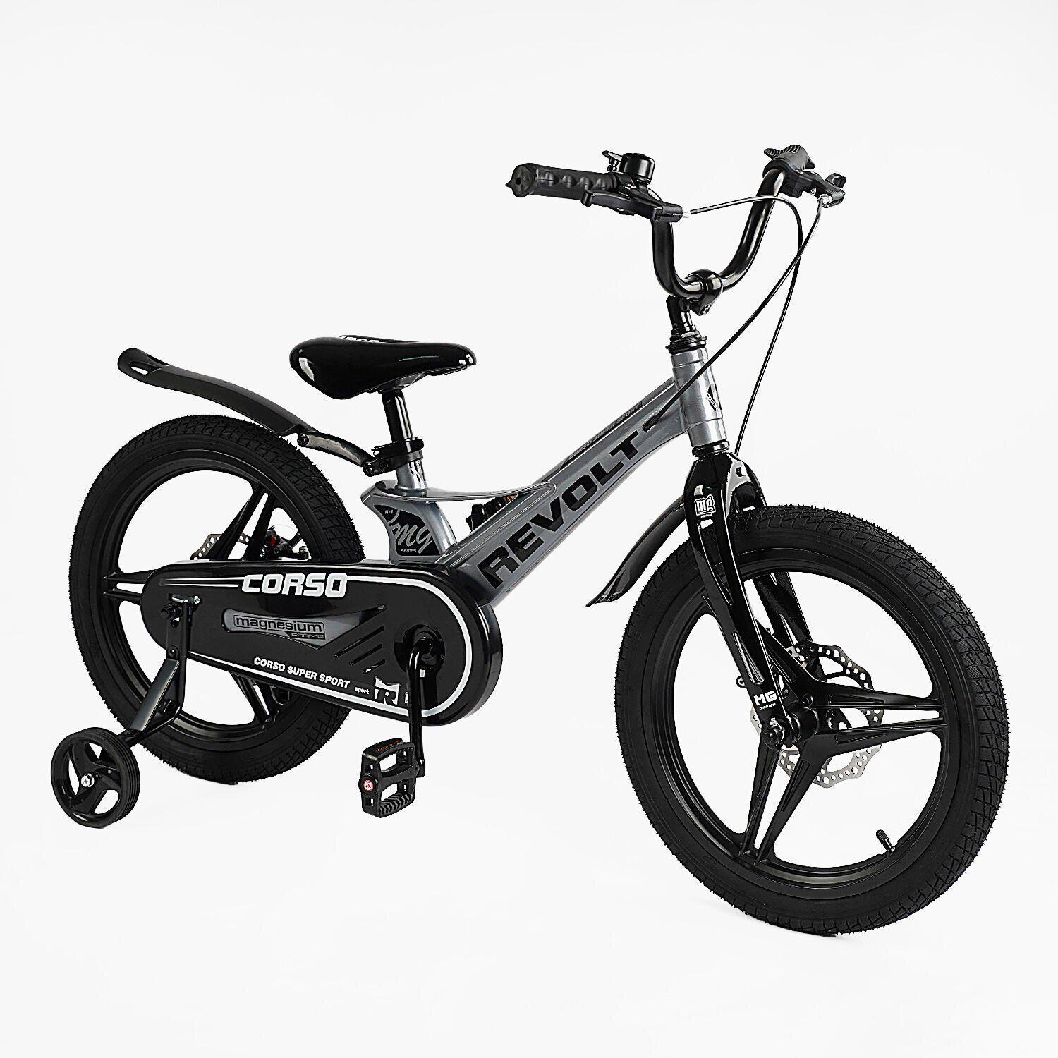 Велосипед двухколесный Corso Revolt 18" детский магниевый Серый - фото 1 Велосипед двухколесный Corso Revolt 18" детский магниевый Серый - фото 1