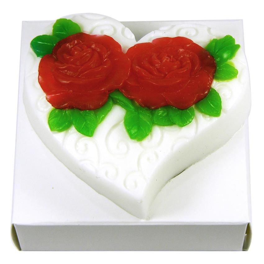 Мыло ручной работы женское Сердце с розами 100 г (298)