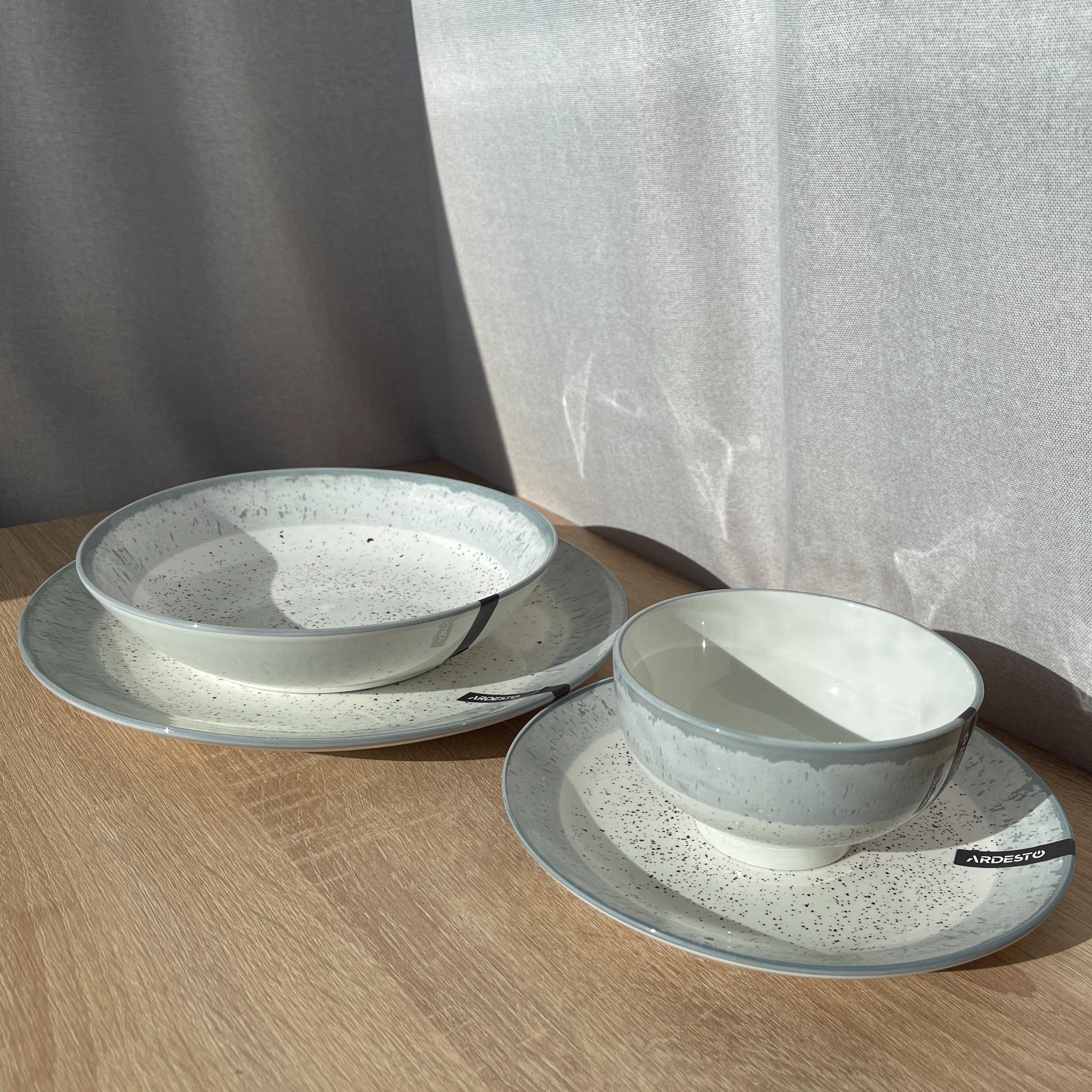 Столовый сервиз Ardesto Siena 4 предмета 1 персона фарфор Бело-серый - фото 9 Столовый сервиз Ardesto Siena 4 предмета 1 персона фарфор Бело-серый - фото 9