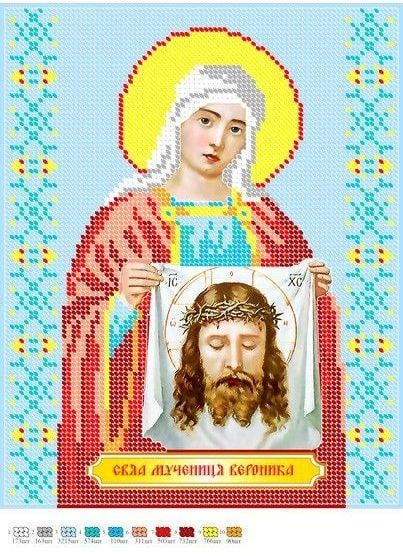 Вышивка бисером Святая мученица Вероника Эдесская частичная выкладка 30х23 см (1528333965)