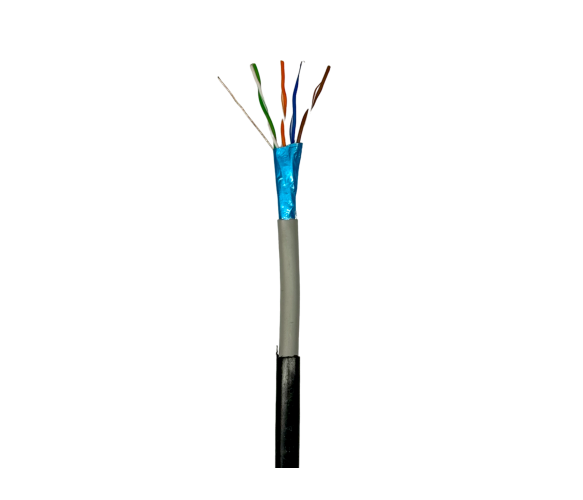 Кабель витая пара для наружных работ GEAR FTP 4x2x0,51 Cat5E CCA PVC+PE 305 м Черный (3127501625)