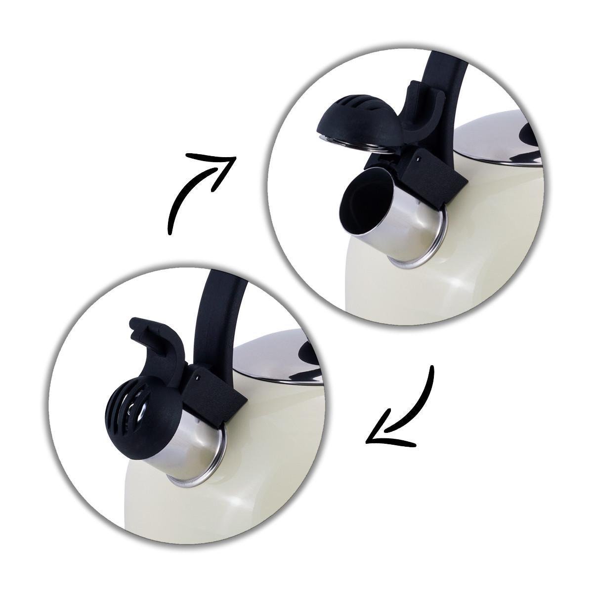 Чайник со свистком Kamille KM-0679А из нержавеющей стали 2,5 л Белый (150-84-0679А.1) - фото 3 Чайник со свистком Kamille KM-0679А из нержавеющей стали 2,5 л Белый (150-84-0679А.1) - фото 3