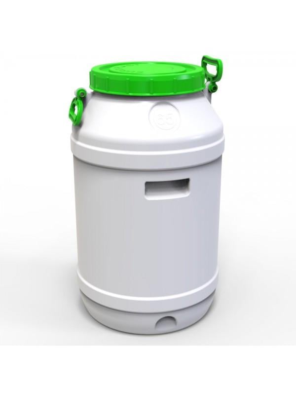 Бидон пищевой Евро Пласт пластиковый 65 л с зеленой крышкой (17258)