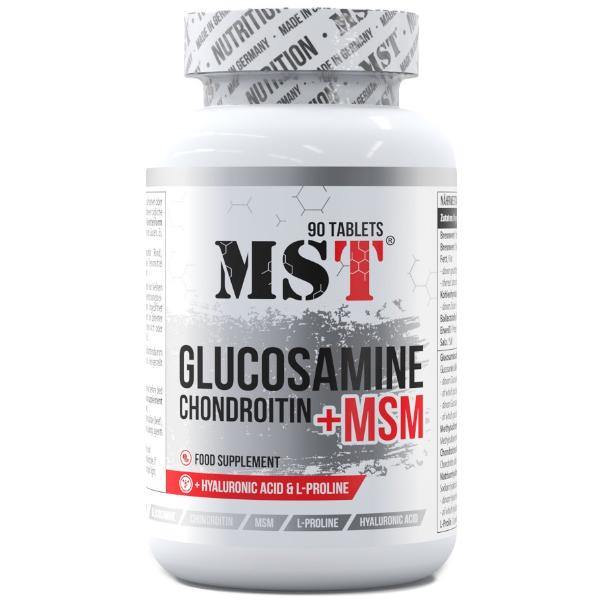 Хондропротектор для спорта MST Nutrition Glucosamine Chondroitin MSM Hyaluronic Acid L-Proline 90 табл. (000023710) Хондропротектор для спорта MST Nutrition Glucosamine Chondroitin MSM Hyaluronic Acid L-Proline 90 табл. (000023710)