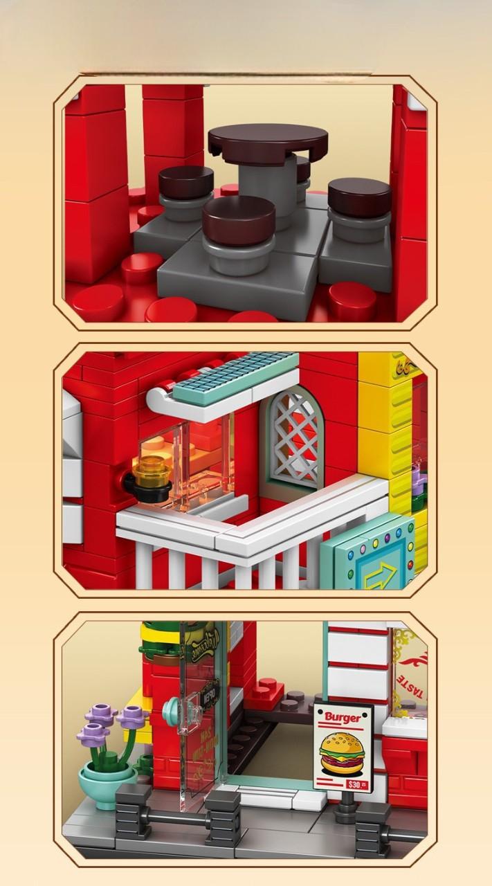 Дитячий конструктор Бургерна Hamburger Shop 705 деталей Різнокольоровий - фото 4 Дитячий конструктор Бургерна Hamburger Shop 705 деталей Різнокольоровий - фото 4