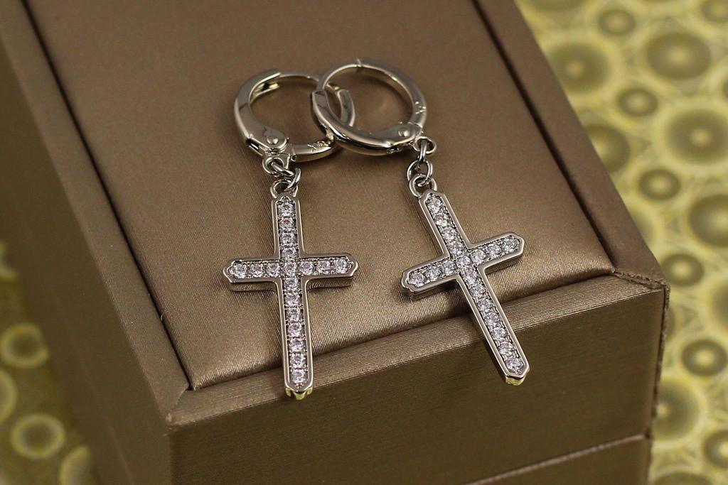 Сережки підвіски Xuping Jewelry Хрестики народжених сяйво 3,8 см Сріблястий (2055933415)