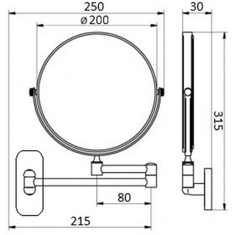 Зеркало косметическое Х3 Q-TAP LIBERTY CRM 1147 QTLIBCRM1147 (55404) - фото 2