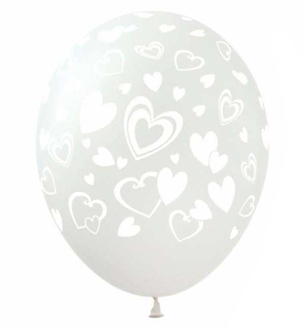 Повітряні кульки Серця натуральний латекс 10 шт. Ø 30 см