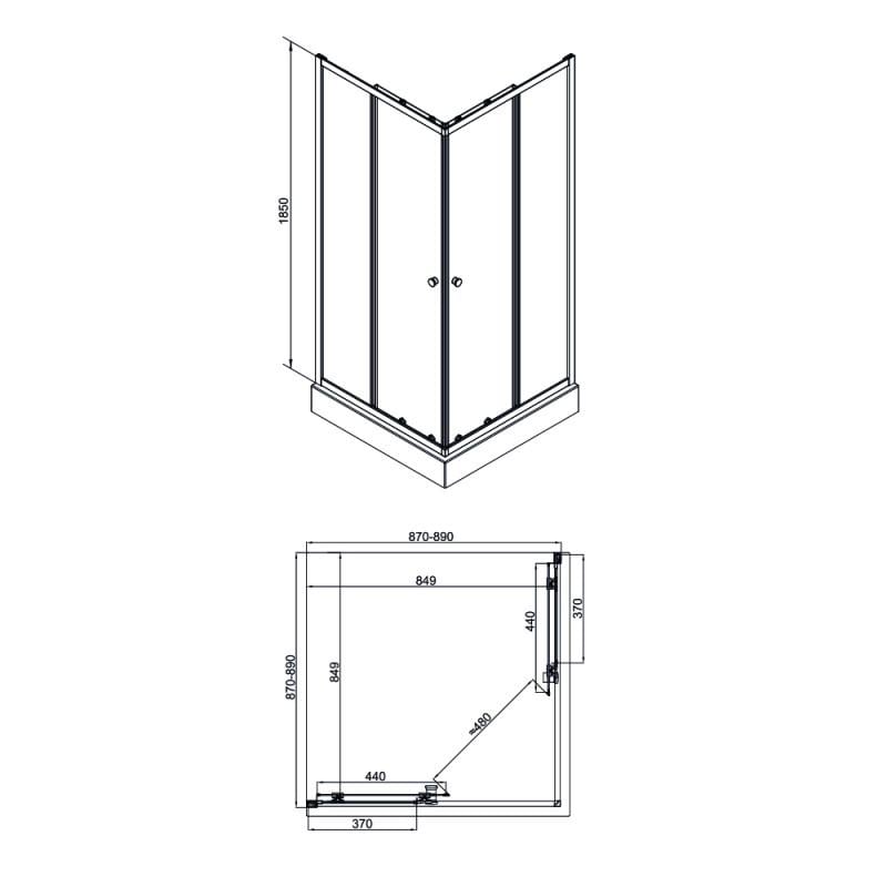 Душова кабіна Q-tap Presto PRECRM1099SP5 90х90 см (76406) - фото 2