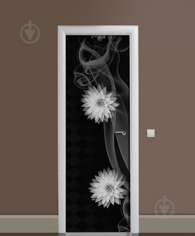 Наклейка на дверь Zatarga «Угрюмый георгин» 650х2000 мм виниловая 3Д наклейка декор самоклеящаяся