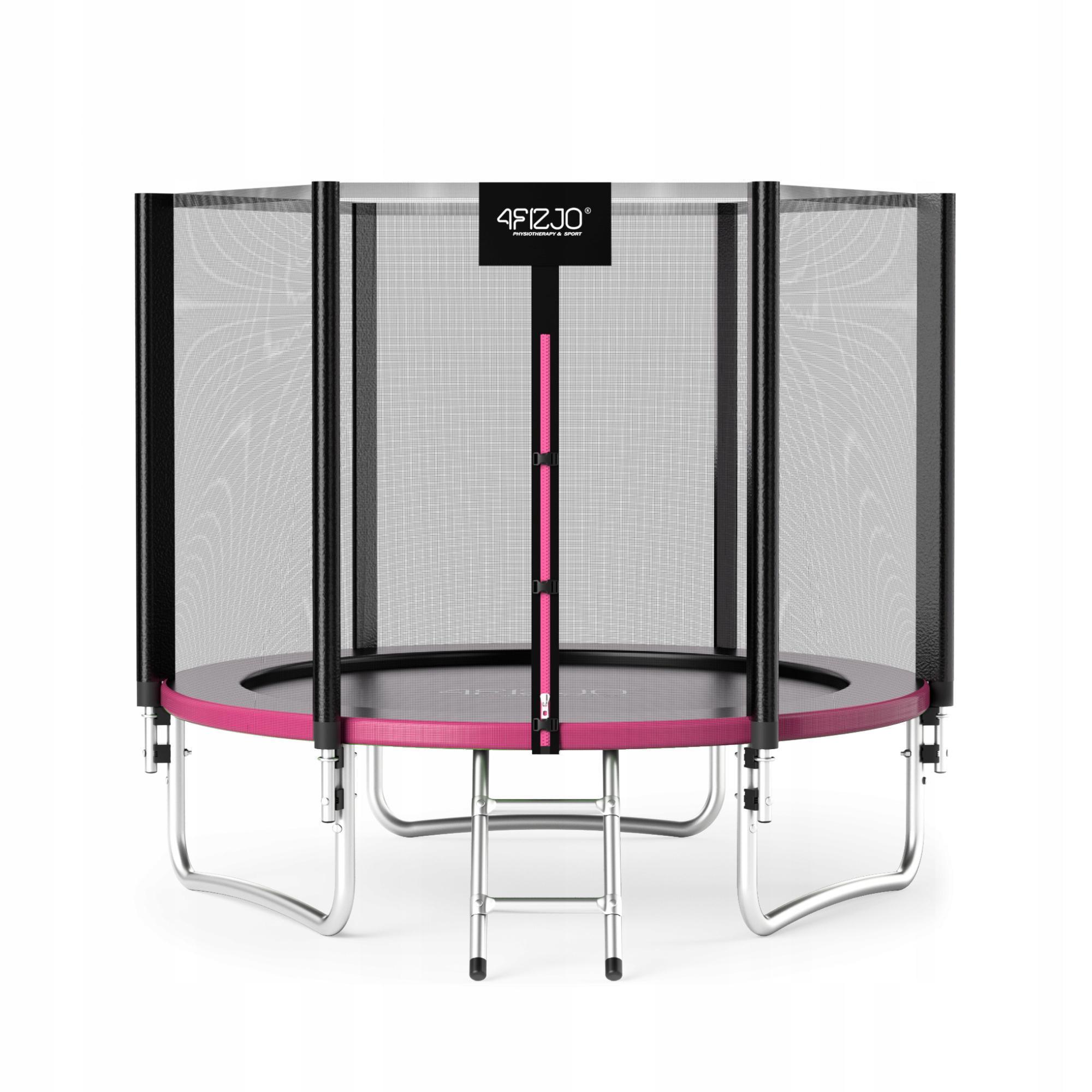 Батут із зовнішньою сіткою 4fizjo Classic 8FT 252 см Black/Pink (P-5907739314536)