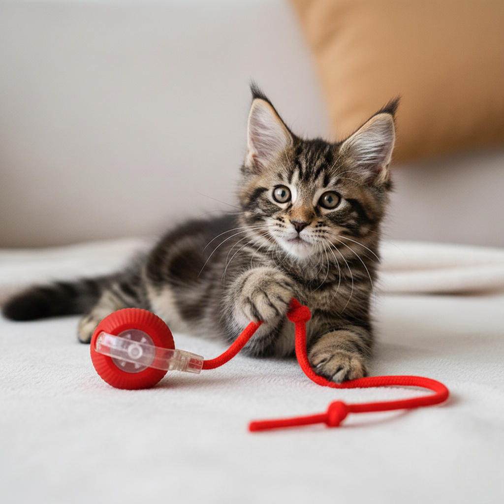 Интерактивная игрушка для кошки ЮСБ мяч с хаотическим движением 6х40 см