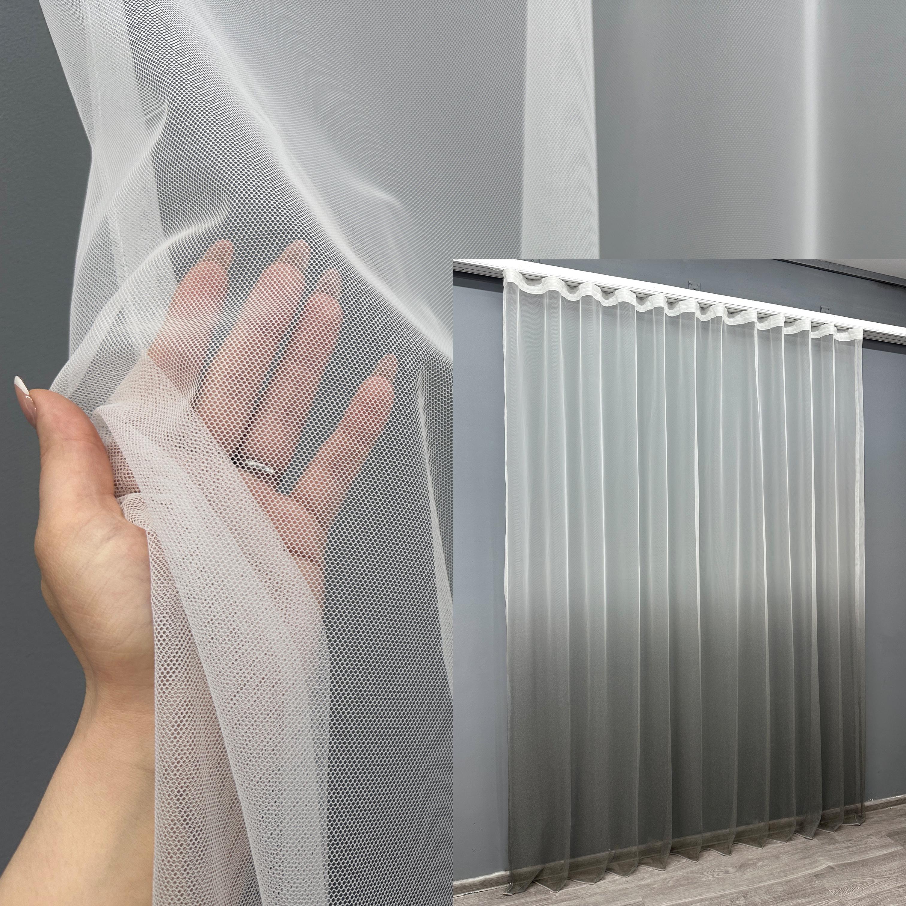 Тюль VR-Textil 1648т Грек-сетка омбре 300х270 см Серый (42-0623) - фото 3