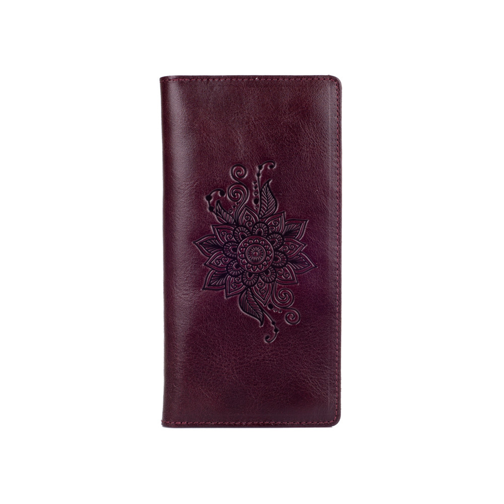 Гаманець Mehendi Classic з натуральної шкіри на кнопках Темно-фіолетовий (WP-05-C19-1718-T006)
