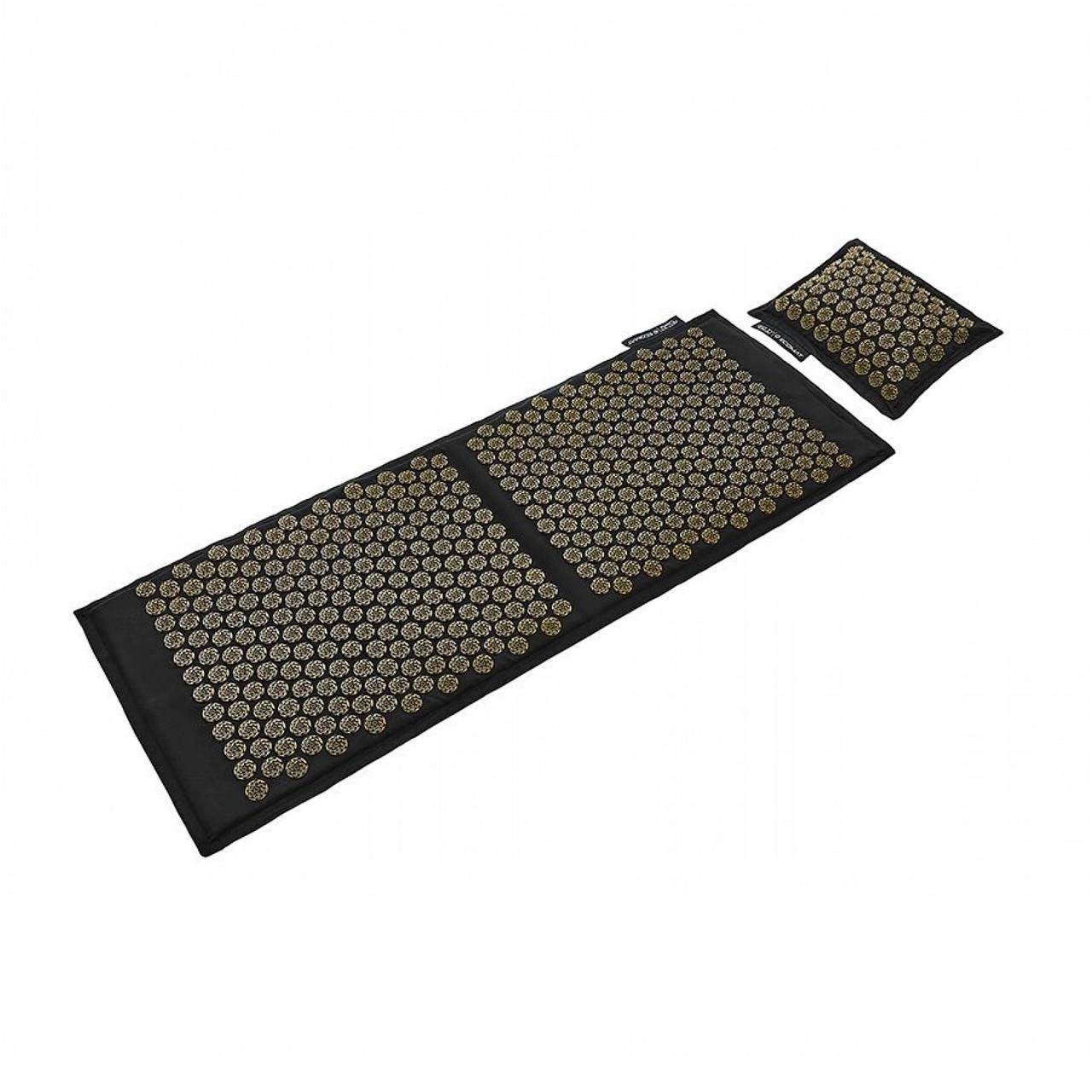 Килимок акупунктурний з подушкою 4fizjo Eco Mat XL Аплікатор Кузнєцова Black/Gold (P-5907739313591)