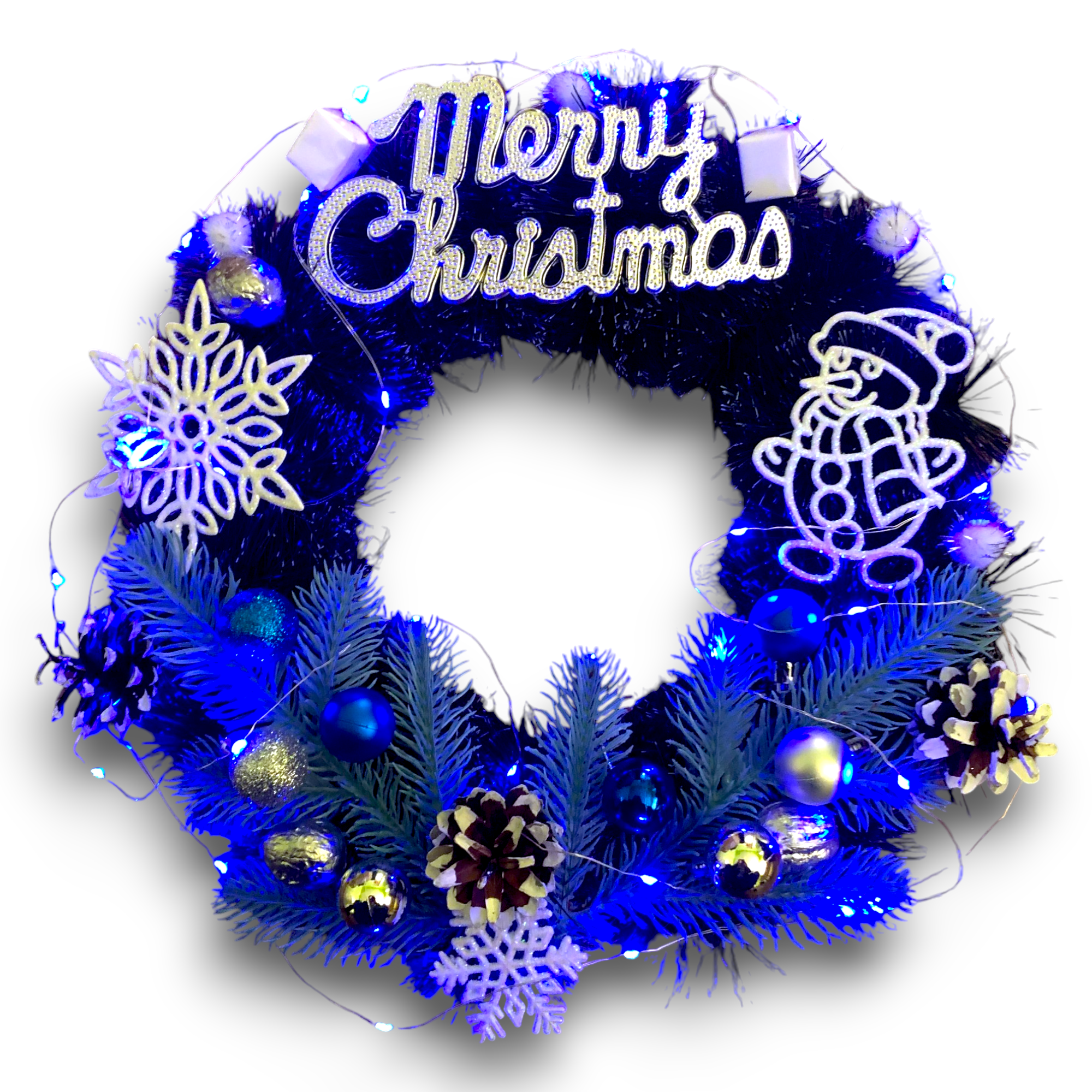 Вінок новорічний Merry Christmas III 40 см Різнокольоровий (HC25)