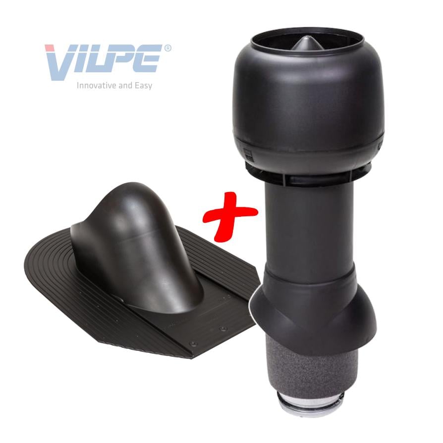 Вихід вентиляційний Vilpe для бітумної черепиці утеплений Ø 125 мм 500 мм 9005 Чорний (29904979) - фото 2 Вихід вентиляційний Vilpe для бітумної черепиці утеплений Ø 125 мм 500 мм 9005 Чорний (29904979) - фото 2