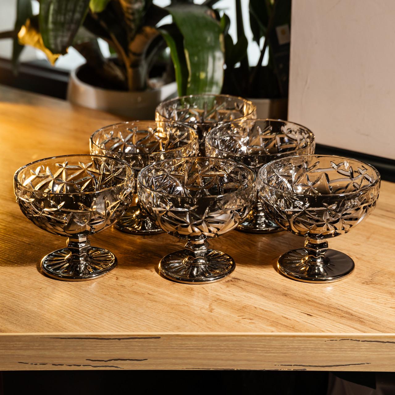 Набор креманок на ножке 6 шт. 340 мл Серый (HP-19-185)