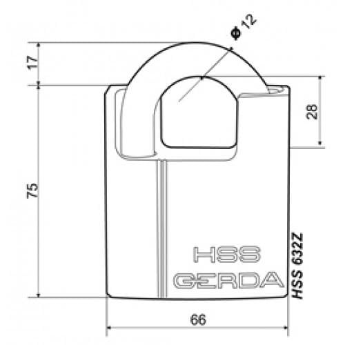 Замок навесной Gerda HSS 632Z с защитой 115х66 мм (HSS-632Z) - фото 3