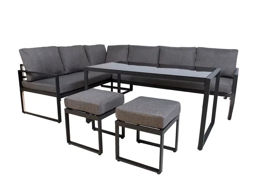 Комплект садовой мягкой мебели в стиле Loft с металлическим каркасом Серый (KS-1242-YR)