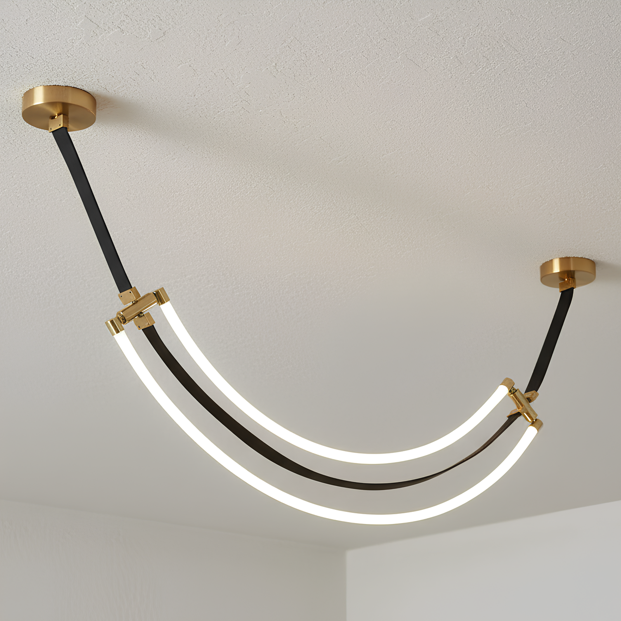 Люстра светодиодная Valeso 30W с двумя рассеивателями 4000K Черный/Бронзовый (THD63856-1500)