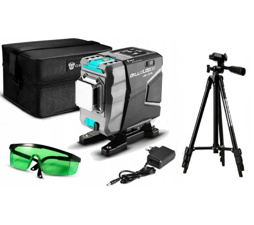 Лазерный уровень DEKO 3D DKLL12tdP02 12 лини/ откалиброванный штатив 1,02 м луч Зеленый (718534)