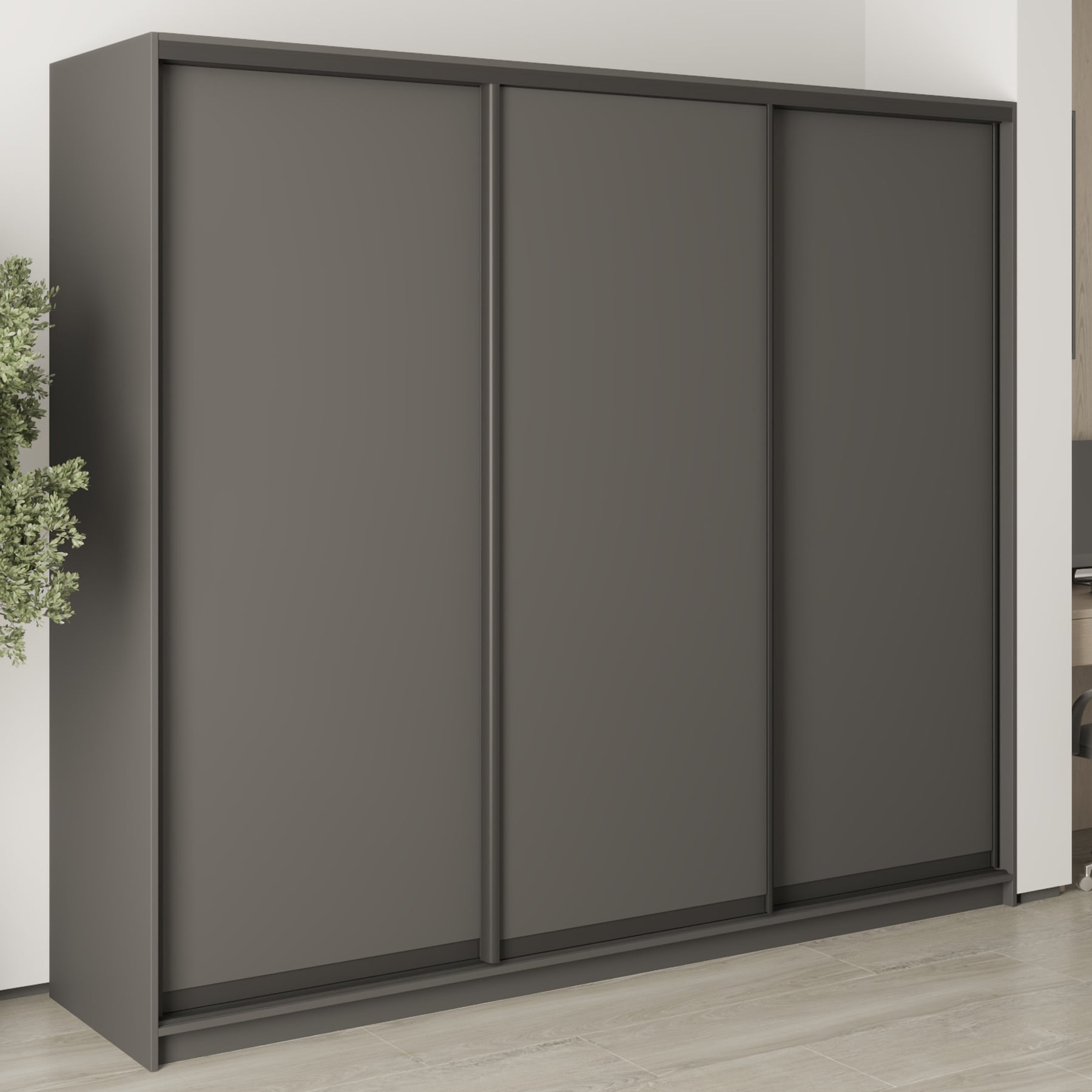 Шкаф-купе трехдверный Mebel Star Комбо BG MBS-8894 240х45х210 см Антрацит (1008883)