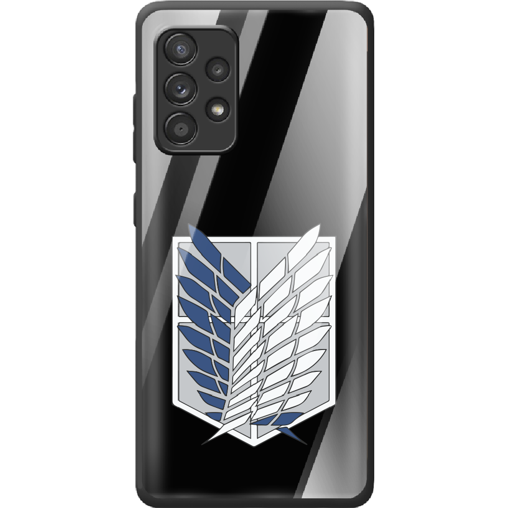 Чехол BoxFace Samsung A525 Galaxy A52 Атака Титанов Крылья Свободы Черный силикон со стеклом (42075-bk88-42232)