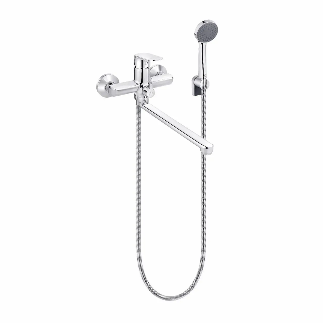 Смеситель для ванны Perla Alex длинный гусь с аксессуарами (PBZ6109)