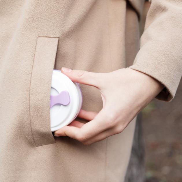 Чашка складана Collapsible 5332 силіконова з герметичною кришкою для кави та напоїв 350 мл Фіолетовий (32) - фото 7 Чашка складана Collapsible 5332 силіконова з герметичною кришкою для кави та напоїв 350 мл Фіолетовий (32) - фото 7