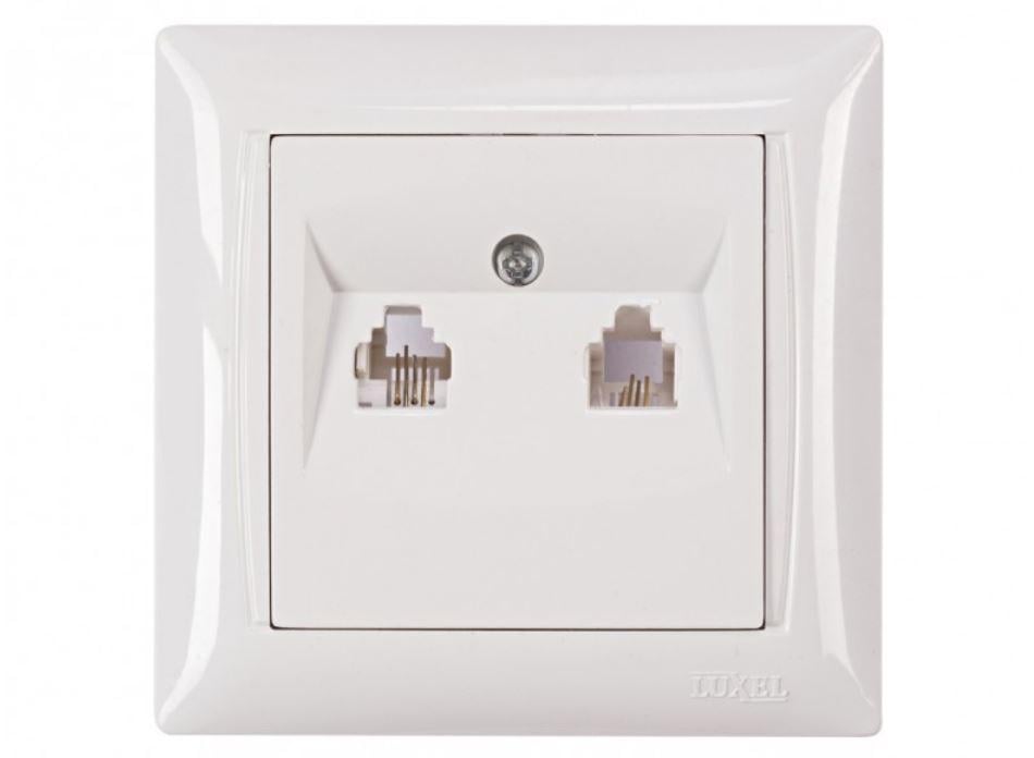 Розетка телефонная двойная Luxel Primera Белый (3014)