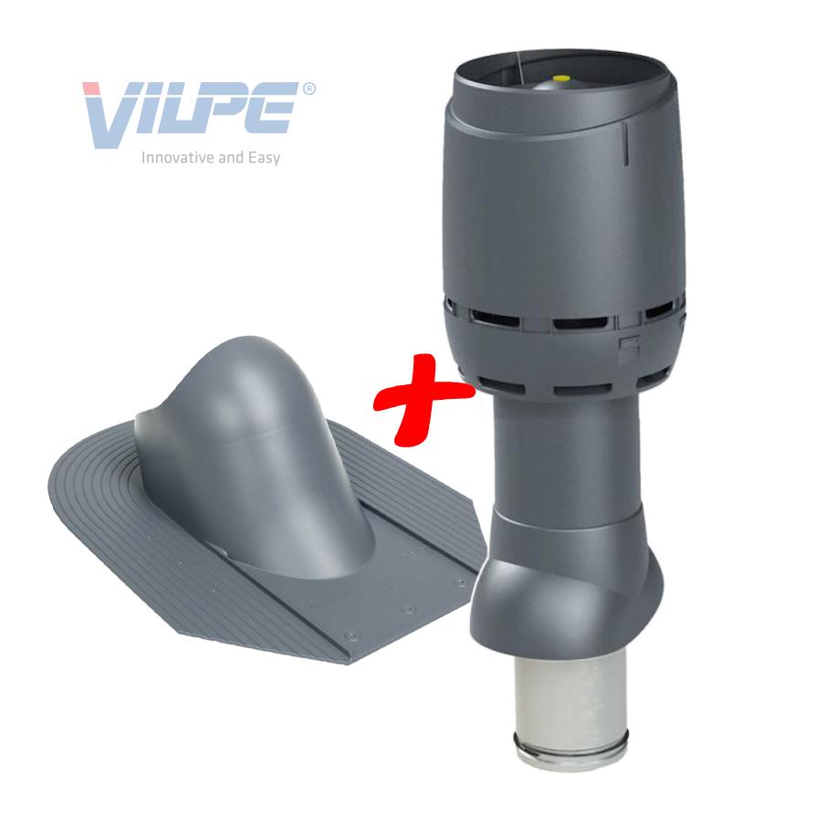 Выход вентиляционный Vilpe FLOW для битумной черепицы утепленный Ø 125 мм 500 мм 7024 Графитовый (30078950) - фото 4