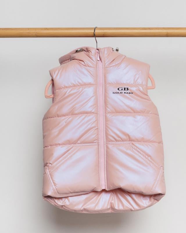 Безрукавка на флисе 128 см Розовый перламутр (БФК86-134-д)