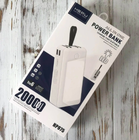 Портативное зарядное устройство Hepu HP975 20000 mAh White (0661)