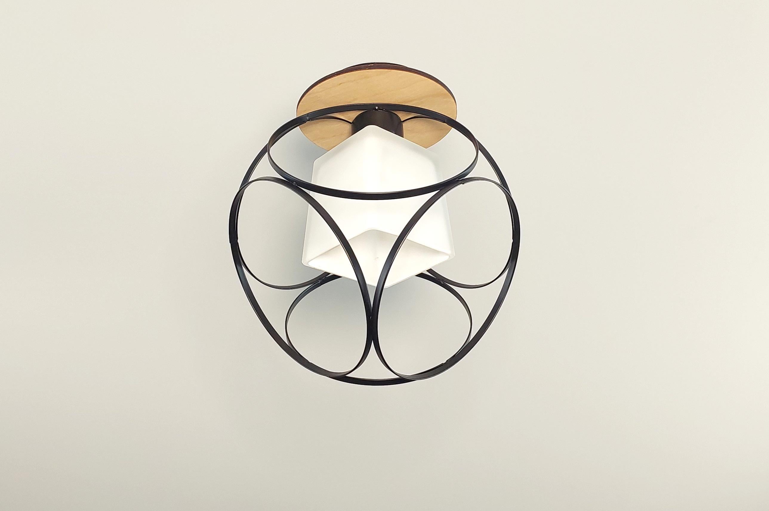 Люстра на одну лампу подвесная металлическая Черный (64C)