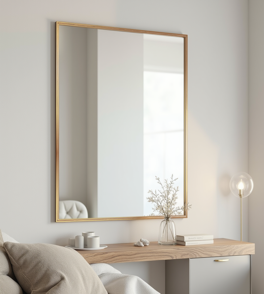 Дзеркало настінне у рамі Tobi Sho Melanie без підсвічування універсальне 700х500х20 мм Gold