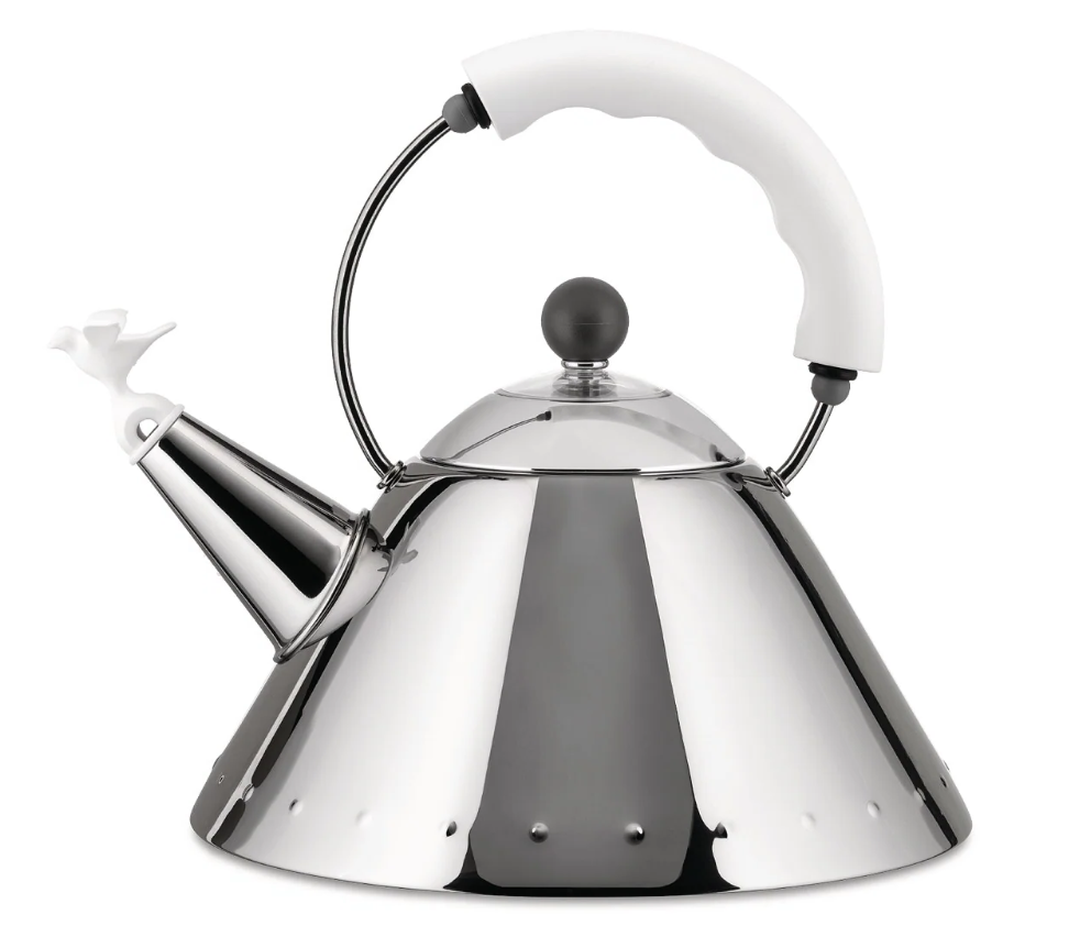 Чайник Alessi 2 л Хром с белой ручкой (9093white)
