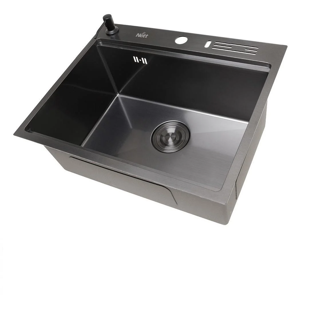 Комплект мийки на кухню та змішувач NB-5747 з неіржавкої сталі Чорний (2999643104)