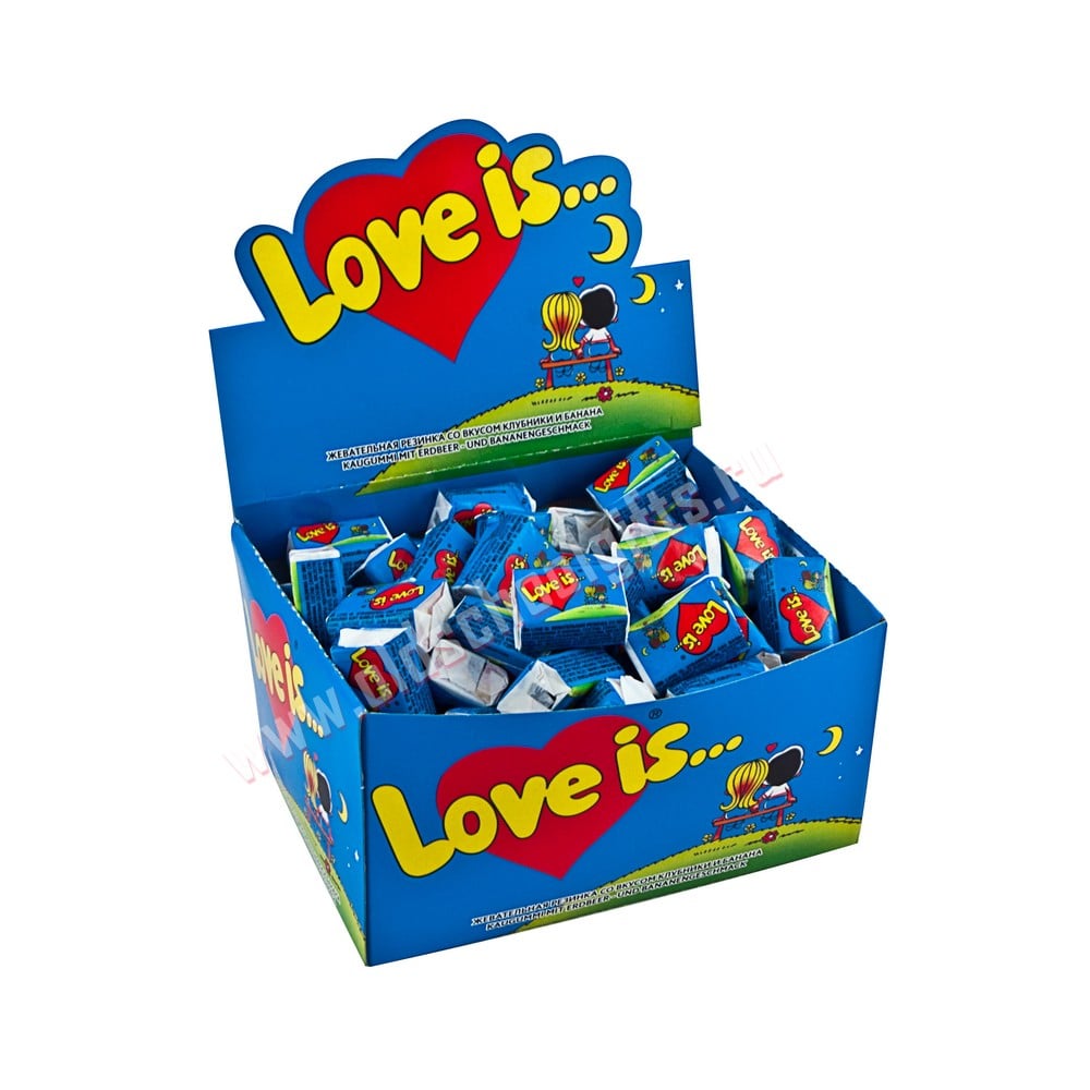 Блок жвачек Love is... синий 100 шт.
