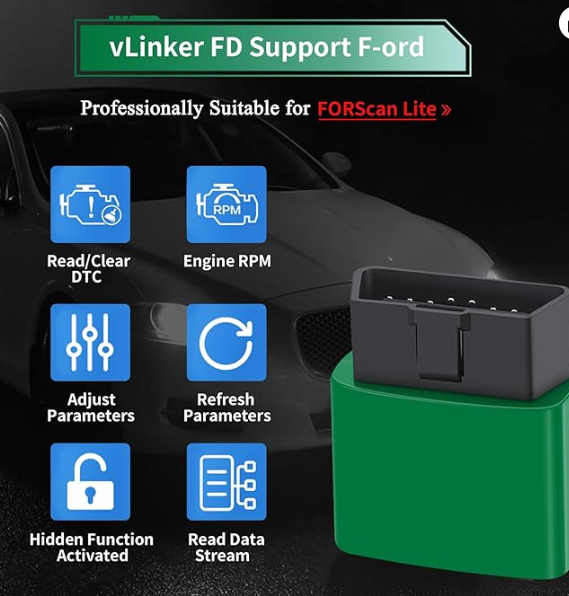 Сканер диагностический Vgate VLinker FD OBD2 Bluetooth 3.0 (1564719854) - фото 2