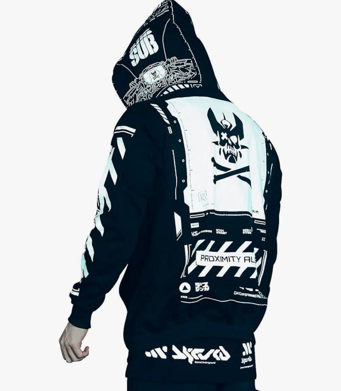 Худі чоловіче з принтом Pin-000-3401 S Чорний (2711253652) - фото 1