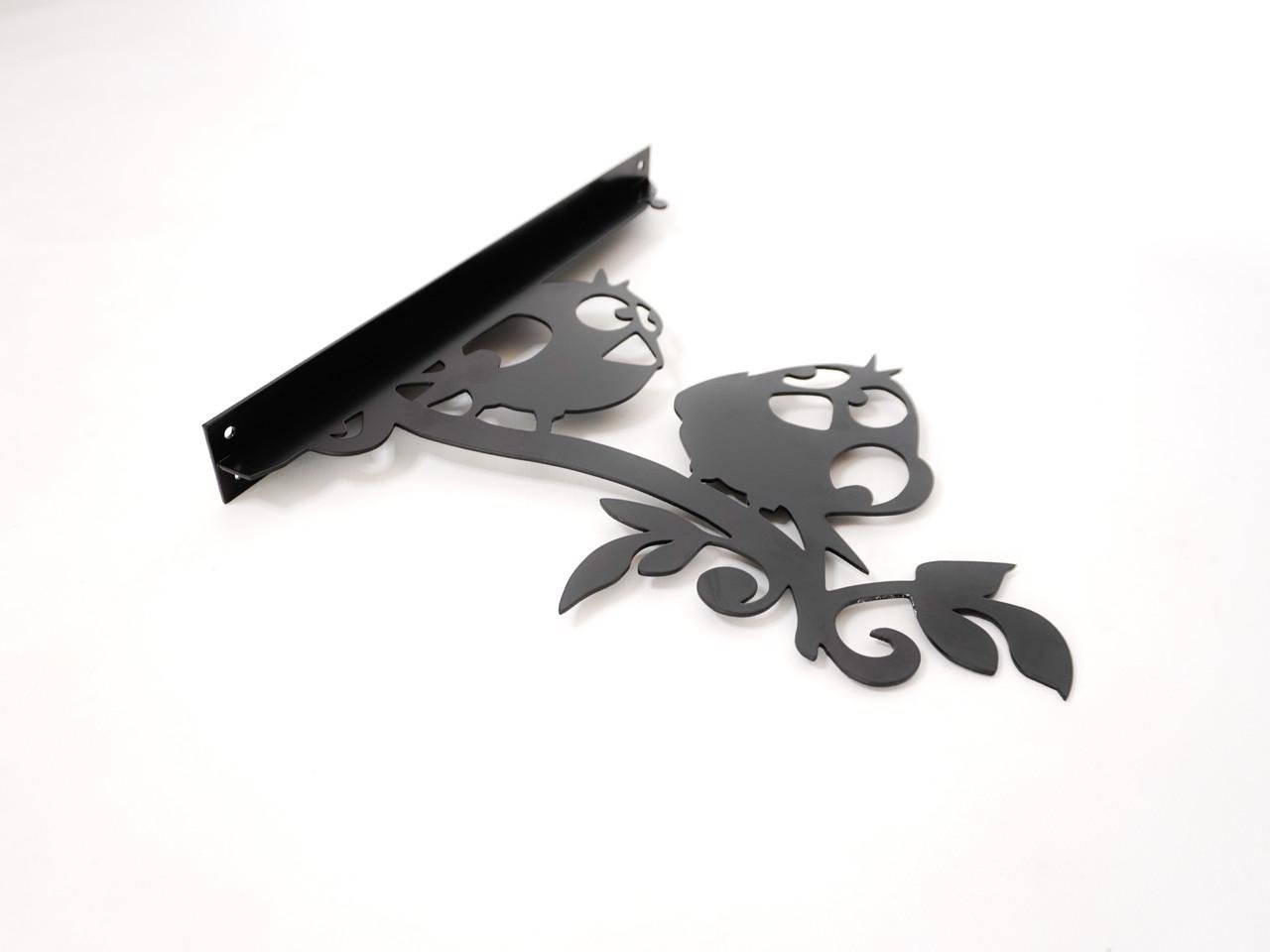 Кронштейн Смешные птички для кашпо с цветами метал Черный (М021) - фото 8 Кронштейн Смешные птички для кашпо с цветами метал Черный (М021) - фото 8