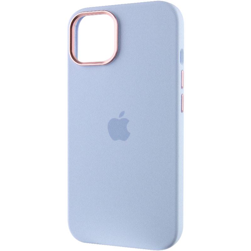 Противоударный чехол Silicone Case Metal Buttons (AA) для Apple iPhone 12 Pro Max (6.7") Голубой / Cloud Blue - фото 3