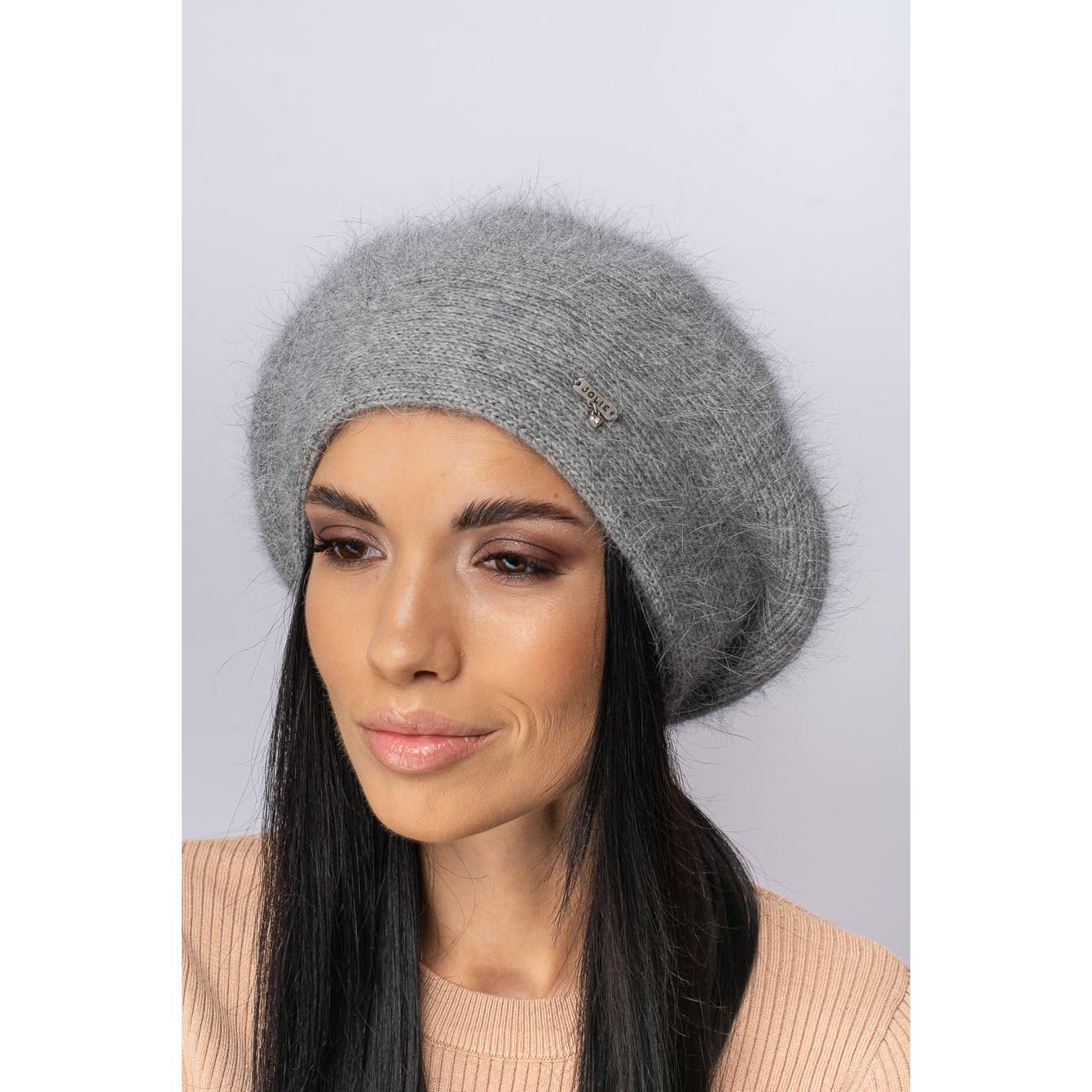 Берет женский ангоровый Leks Сильвия one size Серый