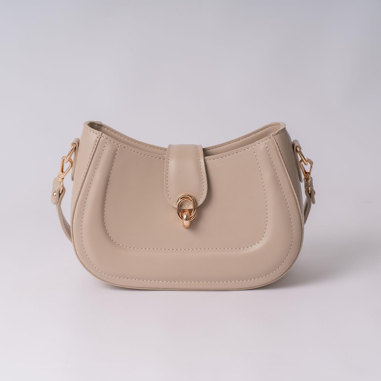 Сумка женская багет XENIA № 50-24 из эко-кожи Бежевый - фото 1