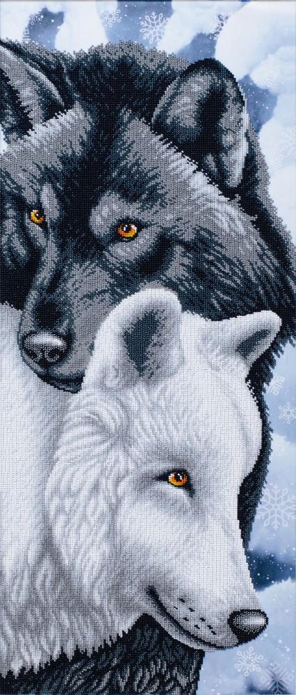 Вышивка бисером Влюбленная пара волков любви навсегда 32x75 см (ТН-1086)