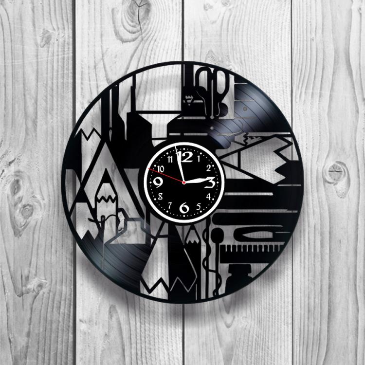 Часы настенные Лофт-ретро 0256 из виниловой пластинки